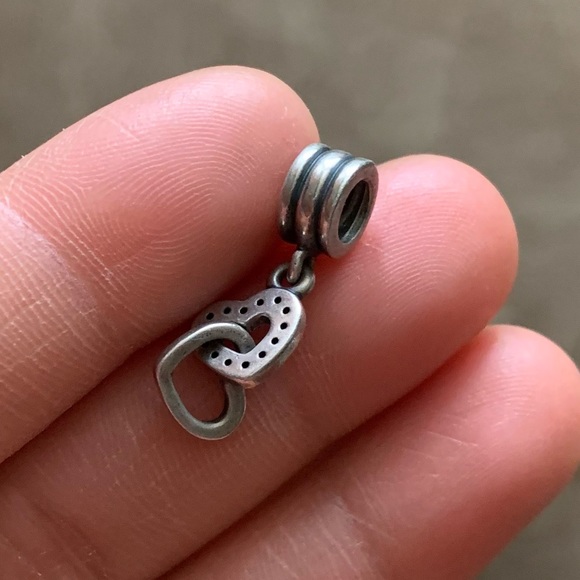 Retired Pandora Interlocking Love Dangle Charm - Pandora Store Exclusive 925 - Picture 7 of 9